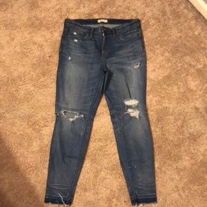 MADEWELL 9” HIGH RISE RIPPED SKINNY JEANS